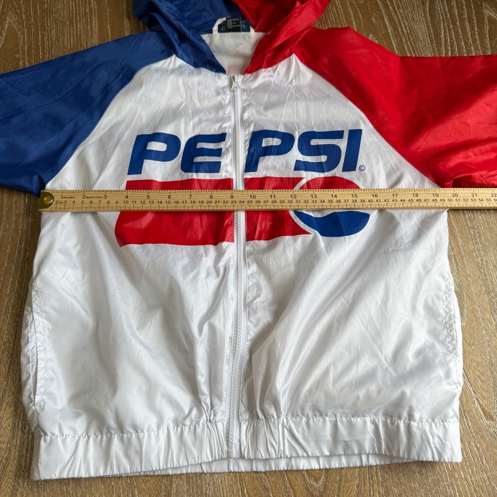 Pepsi Cola Windbreaker Hooded Track Jacket Unisex Size Small Full Zip Retro Logo - Picture 7 of 9